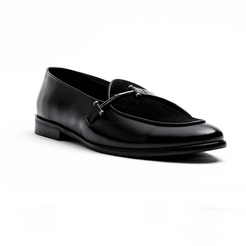 Eclecta Side Buckle Slip Ons - Black/Black