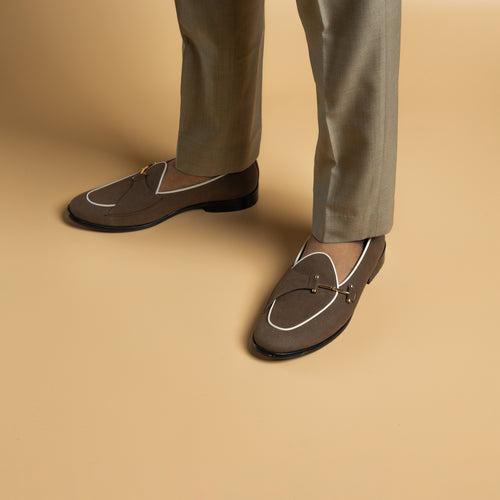 Eclecta Suede Side Buckle Slip Ons - Classic Brown