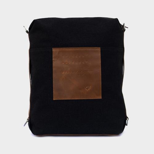 Forth Goods Latitude Canvas and Leather Backpack - Black