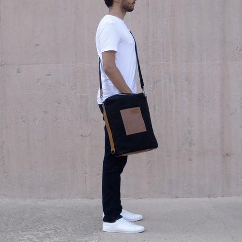 Forth Goods Latitude Canvas and Leather Backpack - Black