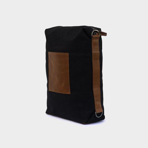 Forth Goods Latitude Canvas and Leather Backpack - Black