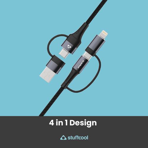 Quad 4-in-1 Lightning To Type C, Type C to C, Type C, Lightning Cable