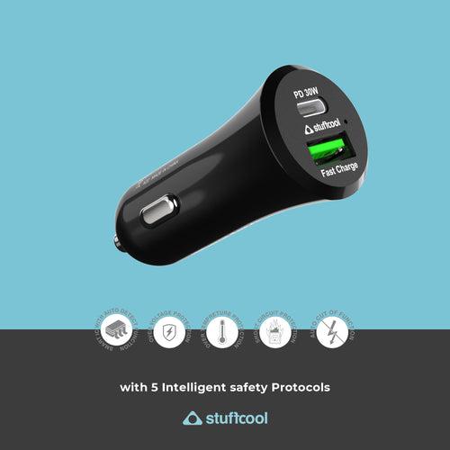 Dual Port Car Charger Ultimus 70W with Type C 30W PPS PD Port for iPhone/Samsung/Pixels/Macbook Air M1,M2 and 40W Universal Fast Charger for Oppo, Vivo, OnePlus, Honor