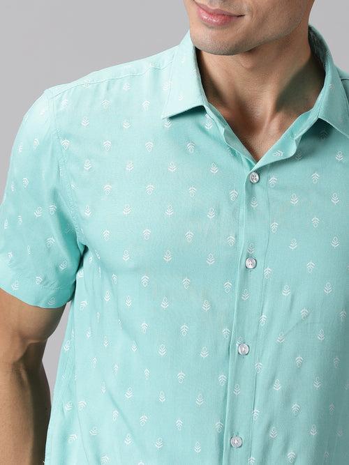 Minty Breeze Half-Sleeve Casual Shirt