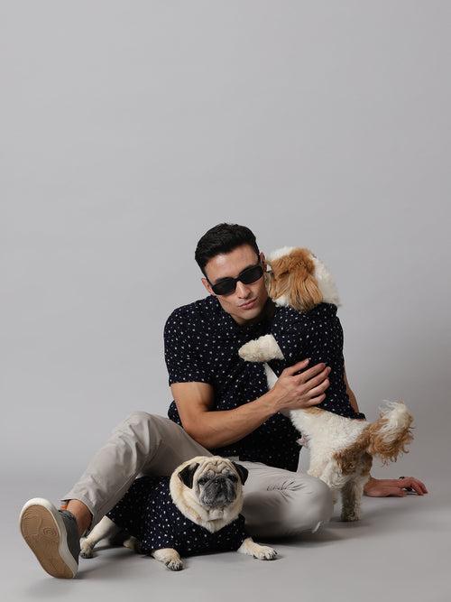 Navy Botanic Human & Dog Shirt Combo