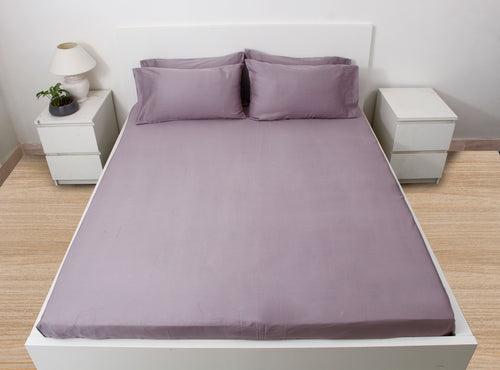 400 Thread Count Cotton Bedsheet & 2 Pillow Cases (Mauve)