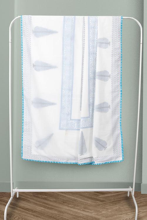 Sheer Cotton Voile Handblock Dohars (blue)