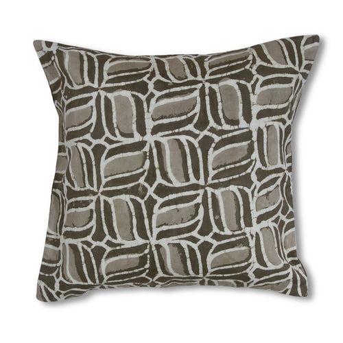 Handblocked Cotton Cushion (Brown)