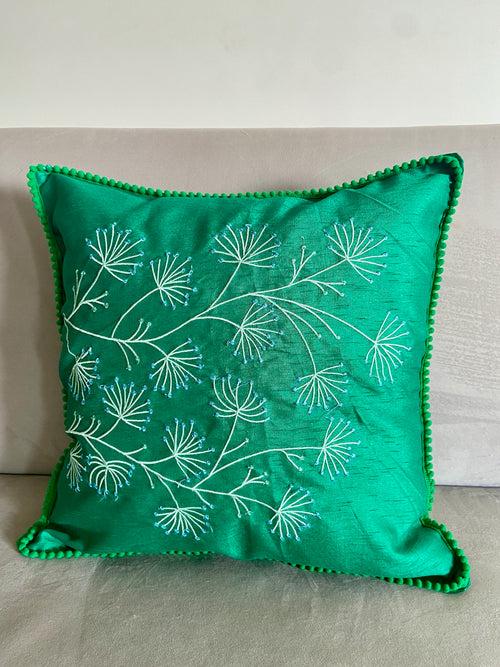 Embroidered Silk Cushions (16" x 16")