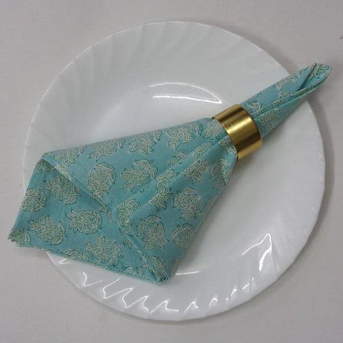 Handblock Napkin Set of 4 (sea green)