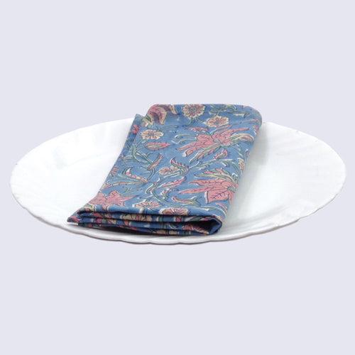 Handblock Napkin Set of 4 (Blue)