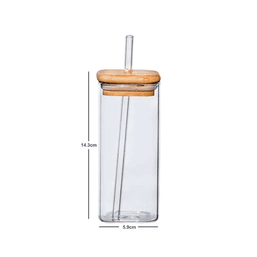 Glass Tumbler With Straw