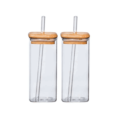 Glass Tumbler With Straw