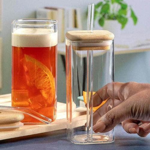 Glass Tumbler With Straw