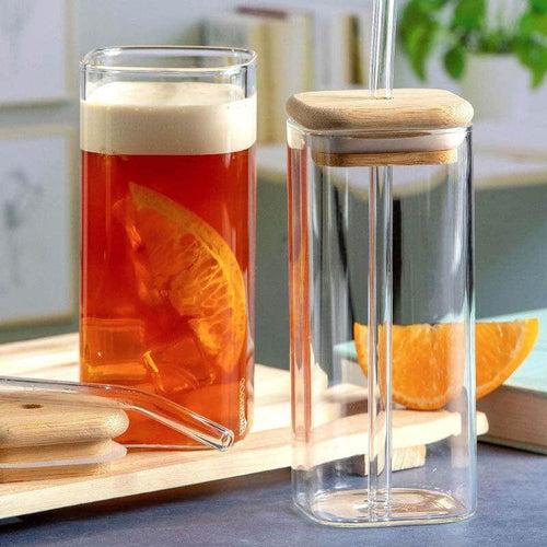 Glass Tumbler With Straw