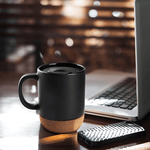 Classic Black Mug with Cork Base