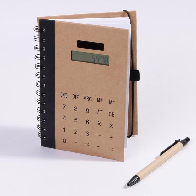 Notepad Diary With Solar Calculator And Pen