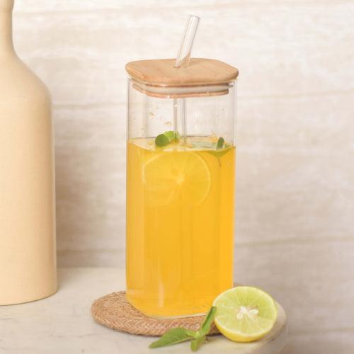 Glass Tumbler With Straw