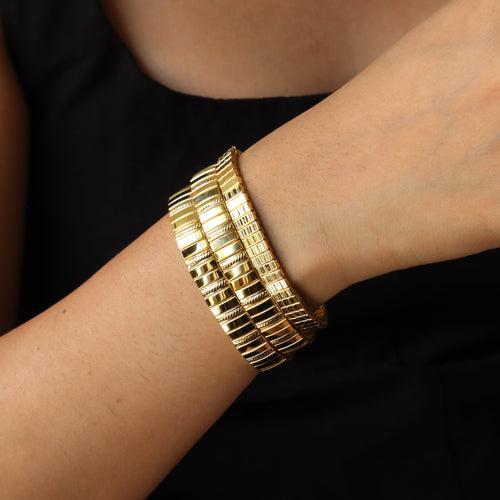 Solar Sleek Expandable 18K Gold Plated Bangle