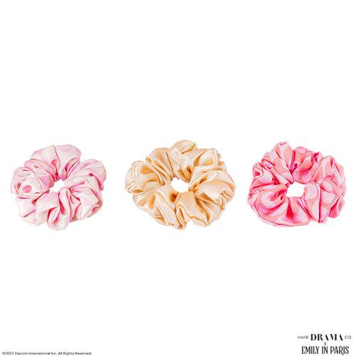 HDC x Emily in Paris L'amour Satin Scrunchies- Set of 3