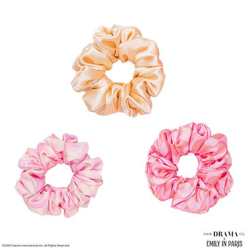 HDC x Emily in Paris L'amour Satin Scrunchies- Set of 3