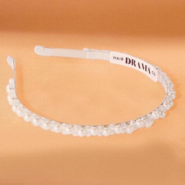 White Pearl and Crystals Hair Band