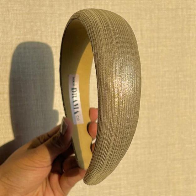 Broad Metallic Hair Band - Ivory Gold