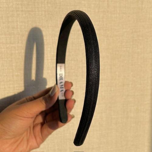 Thin Metallic Hair Band - Black