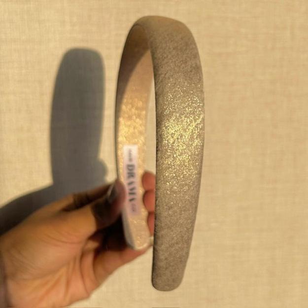 Foil Puff Hair Band - Beige