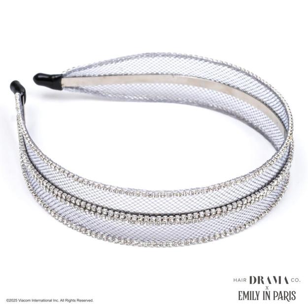 HDC x Emily in Paris Mesh Hair Band with Crystals - Grey