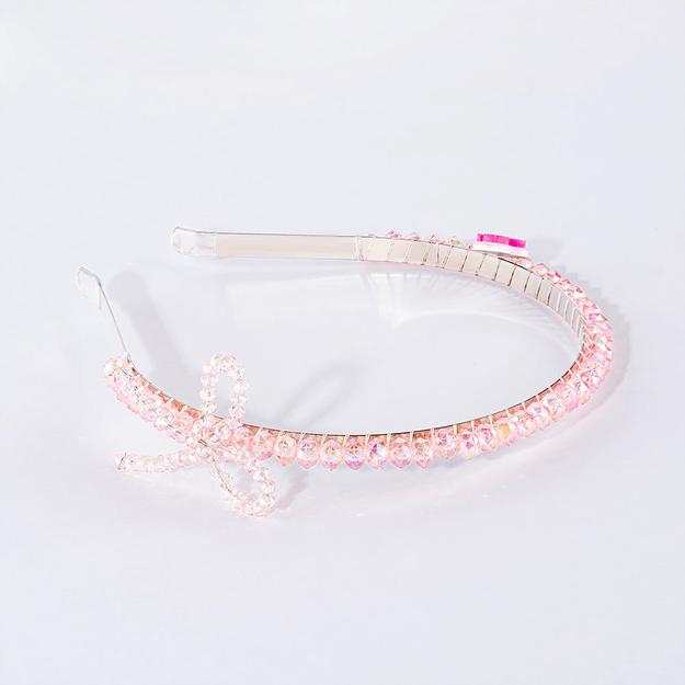 Barbie Crystal Bow Hair Band with Barbie Charm - Light Pink