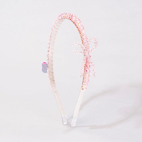 Barbie Crystal Bow Hair Band with Barbie Charm - Light Pink