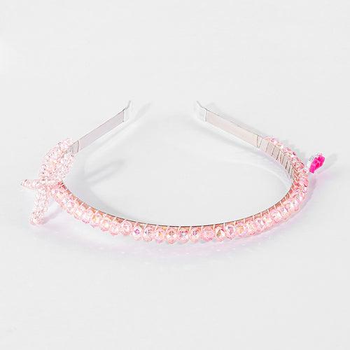 Barbie Crystal Bow Hair Band with Barbie Charm - Light Pink