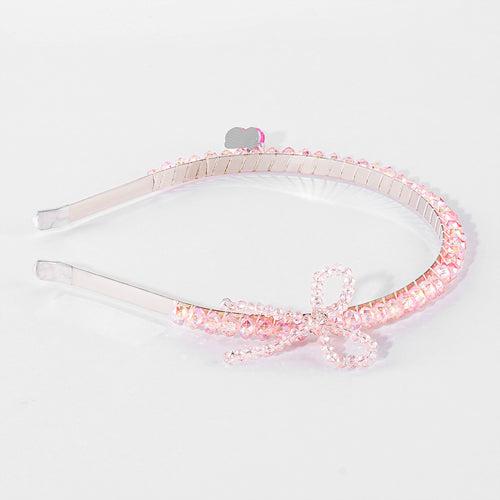 Barbie Crystal Bow Hair Band with Barbie Charm - Light Pink