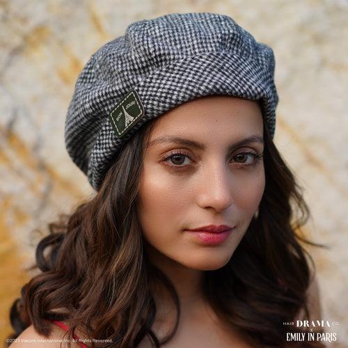 HDC X Emily In Paris Grey Beret with Metal Bonjour Broach