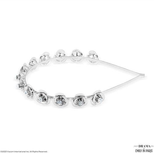 HDC X Emily In Paris Silver Roses Hair Band With Crystals