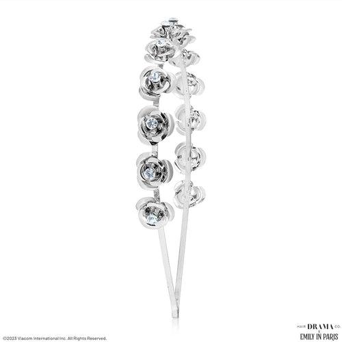 HDC X Emily In Paris Silver Roses Hair Band With Crystals