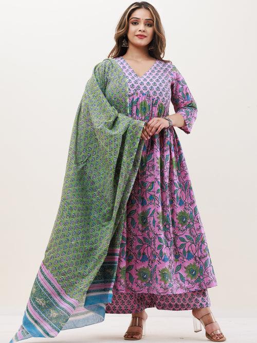 Gazal Deepa Set Of Anarkali Pants Dupatta