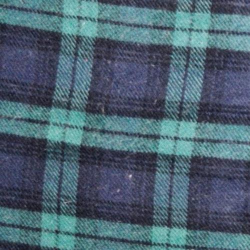 'Green & Navy Blue Checks' Organic Sleeve Nightdress