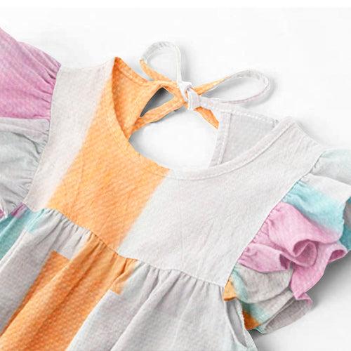 'Pink & Orange Stripe' Organic Sleeve Nightdress