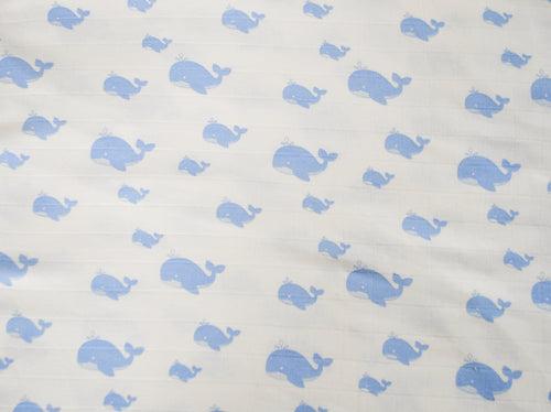 ‘Blue Whale’ Organic Baby Blanket or Quilt