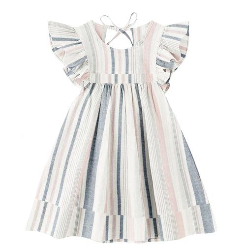 'Pink and Grey Stripe' Organic Sleeve Nightdress