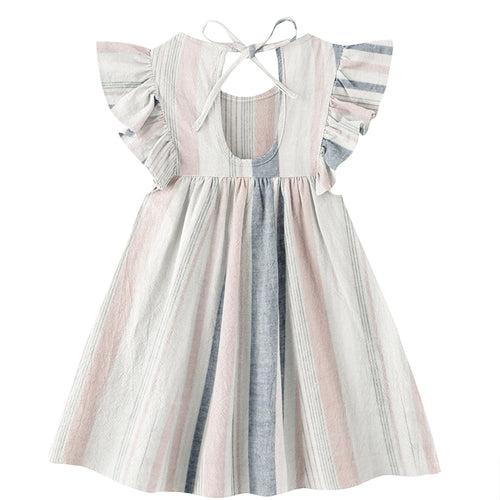 'Pink and Grey Stripe' Organic Sleeve Nightdress