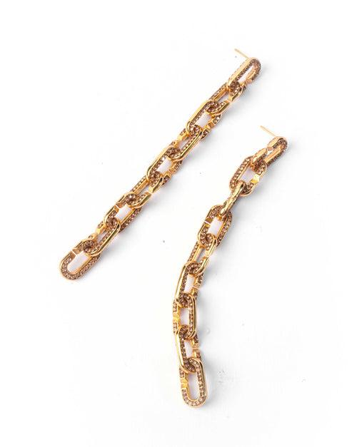 Stellar Link Earrings In Gold