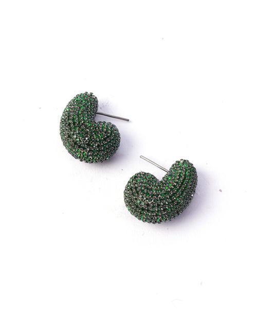 Nano Kaju Earrings In Forest Green