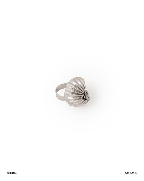 MINI MAXIMA SHELL RING IN CHROME