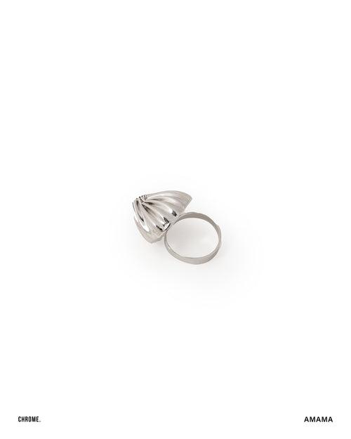 MINI MAXIMA SHELL RING IN CHROME