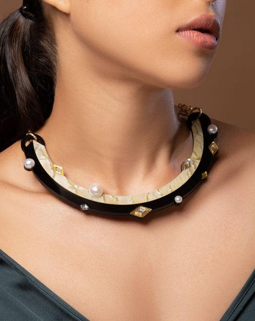 Yin Yan Pearl Statement Neckwear