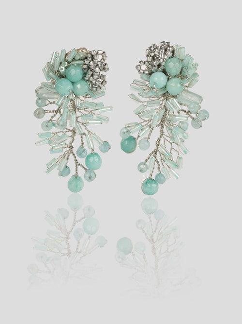 Aqua Zinnia Earrings