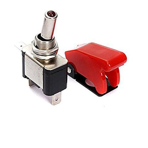 RED TOGGLE SWITCH WITH COVER AND LIGHT